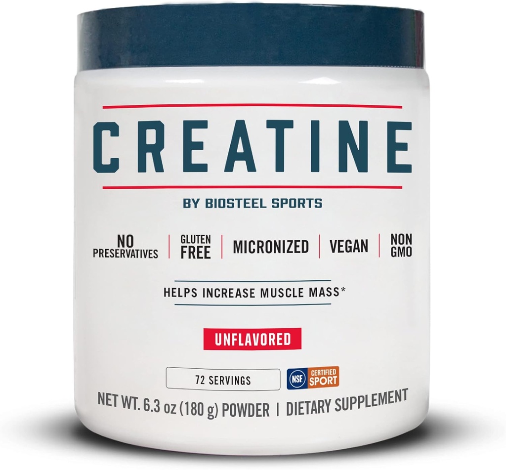 BioÇelik Kreatine Monohidrat Tozu - 72 Hizmet, 180g, Micronized for Muscle Recovery & Lean Muscle, NSF for Sport sertifikalı Kretine Toz