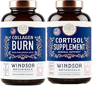 WINDSOR BOTANICALS Κορτιζόλη Blocker και Multi Collagen Burn - Beauty and Mood Support Bundle