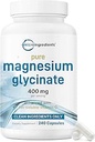 Mikro Malzemeler Magnezyum Glycinate 400 mg In Service, 240 Capsules | Potent Elemental Form, 100% Chelated, High Abors | Sağlıklı Kas, Bones, & Mood Support Supplement | Non-GMOMO