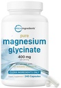 Mikro Malzemeler Magnezyum Glycinate 400 mg In Service, 240 Capsules | Potent Elemental Form, 100% Chelated, High Abors | Sağlıklı Kas, Bones, & Mood Support Supplement | Non-GMOMO
