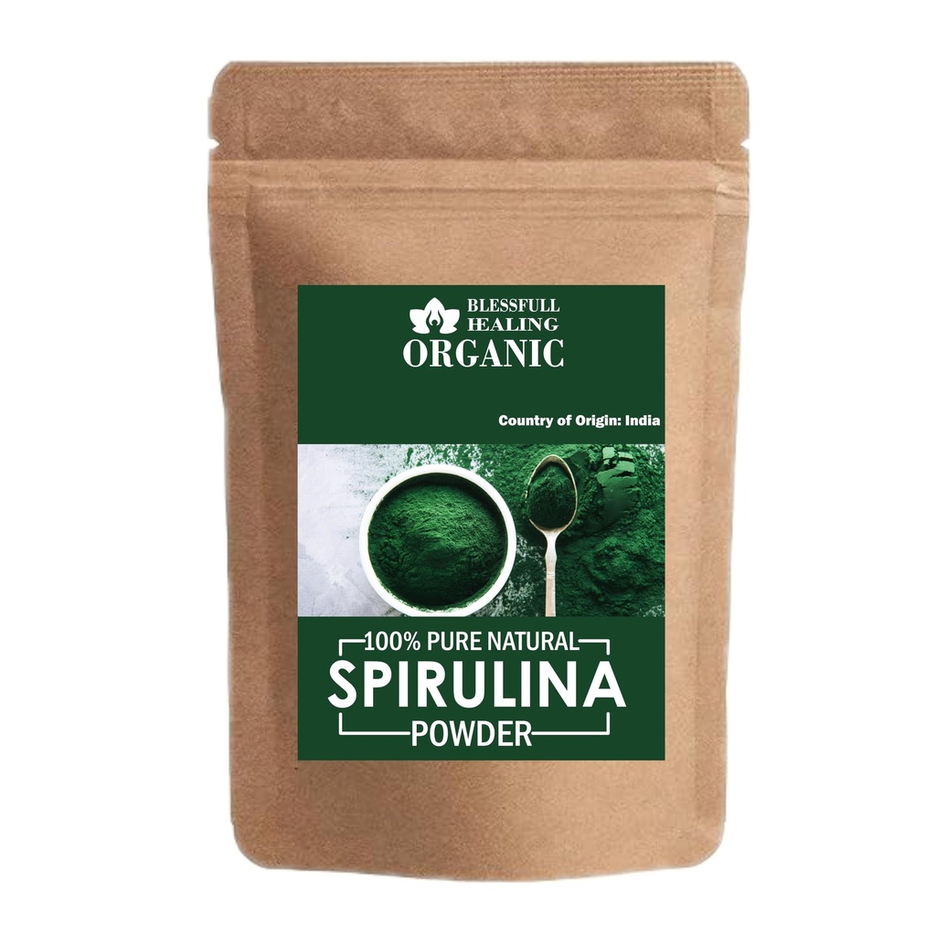 Blessfull Healing Organic 100% Pure Natural Spirulina Powder | 100 Gram / 3.52 oz