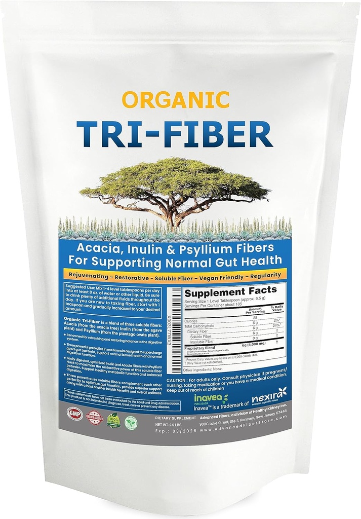 Tri-Fiber ► Fiber Toz, Unflavored High Fiber 3-in-1 ► Fiber Supplement for Digestive Support. Diyetsel Fiber 1 lbs (16oz)