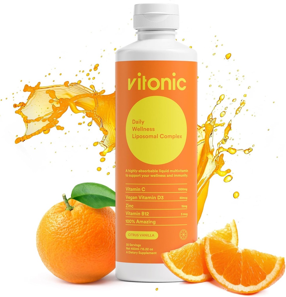 Liposomal Vitamin C 1000 mg Liquid - Family Immunity Support | Up to 5× Yüksek Absiyon | Multivitamin with D3, B12, çinko | Collagen & Recovery Support | Vegan, Sugar-Free | 30 Hizmet