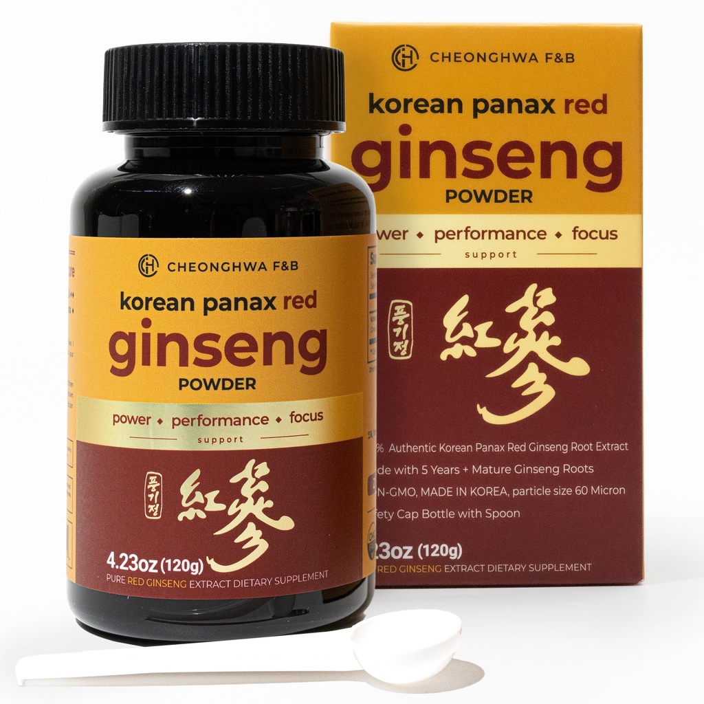 CHEHWA F&B Panax BTC Toz, 10% Ginsenoside (Toplam 20.000 mg, 4 Ay Supply), 4.23oz, +5 Yıl Yetiştirilen Kore Red Panax BTC, Focus & Immune Support, Ultra-fine Toz, Non-GMO