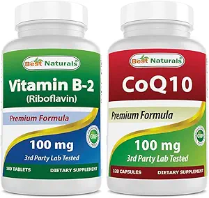 En İyi Doğal Vitamin B2 (Riboflavin) 100 mg & COQ10 100 mg