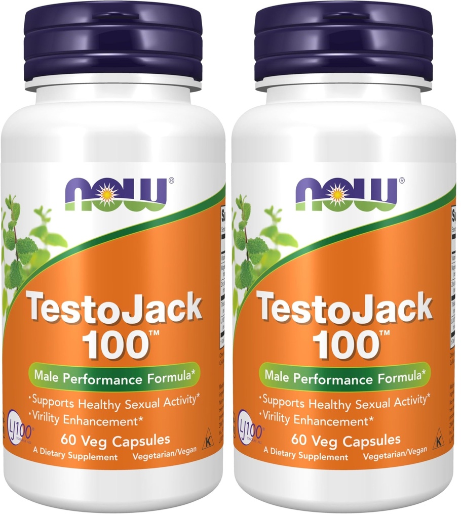 Şimdi Tamamlar, TestoJackTM 100 LJ100® ile, Tongkat Ali (Eurycoma longifolia), Tribulus ve ZMA®, 60 Veg Capsules (Pack of 2)