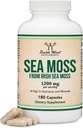 İrlanda Deniz Moss Capsules, Denizden Daha Fazla Potent (180 Kont, 1.200 mg hizmet başına) ( Wildcrafted ve Raw Chondrus Crispus) Çift Wood