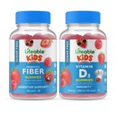 Lifeable Sugar Free Preciotic Fiber Kids + Vitamin D Kids, Gummies Sche - Great Tasting, Vitamin Supplement, Gluten Free, GMO Free, Chewable Gummy