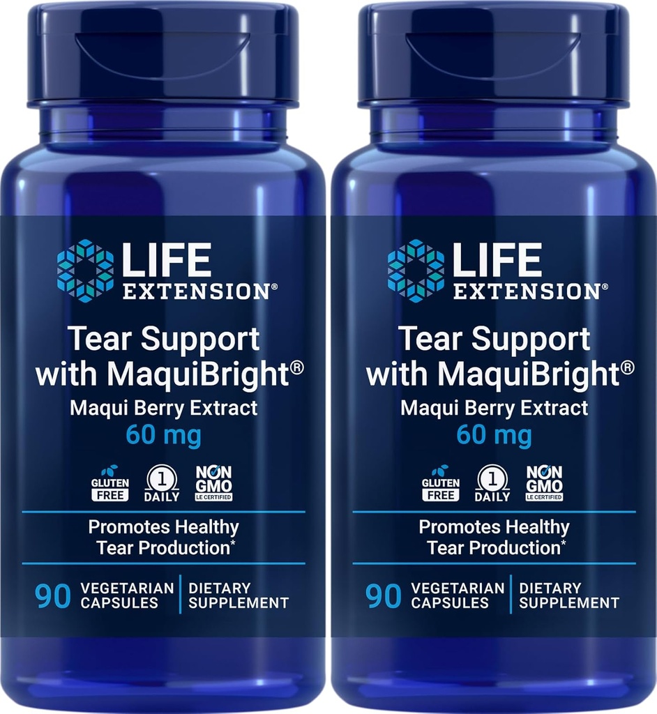 Life Extension Tear Support with MaquiBright, 90 Veg Caps (Pack of 2)