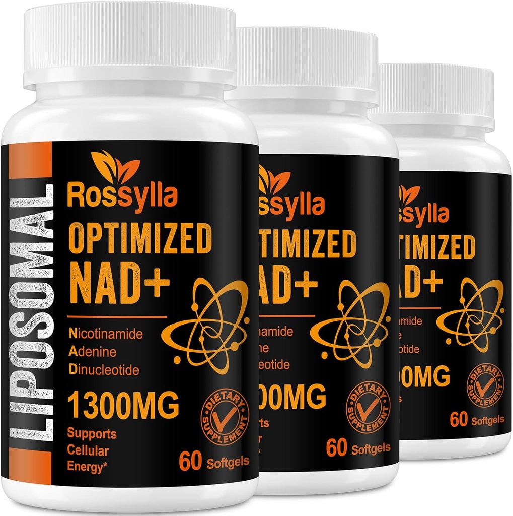 1300 MG Liposomal NAD+ Tamam | En Yüksek Absorpsiyon | Purest NAD Supplemet to Boost NAD+ Effetli | NAD+ Aging Defese, Cellular Energy, Longevity | 180 Kont