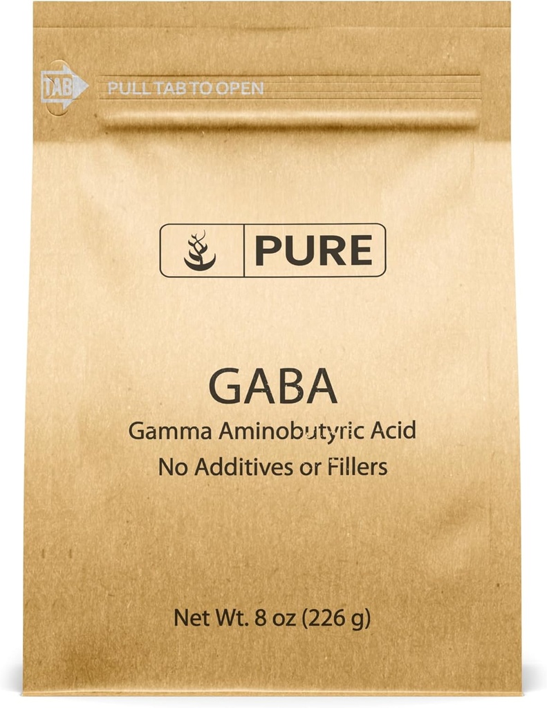 Pure Original Ingredients Gamma Aminobutyric Acid (GABA) Powder (8 oz) Always Pure, No Fillers Or Additives, Lab Verified