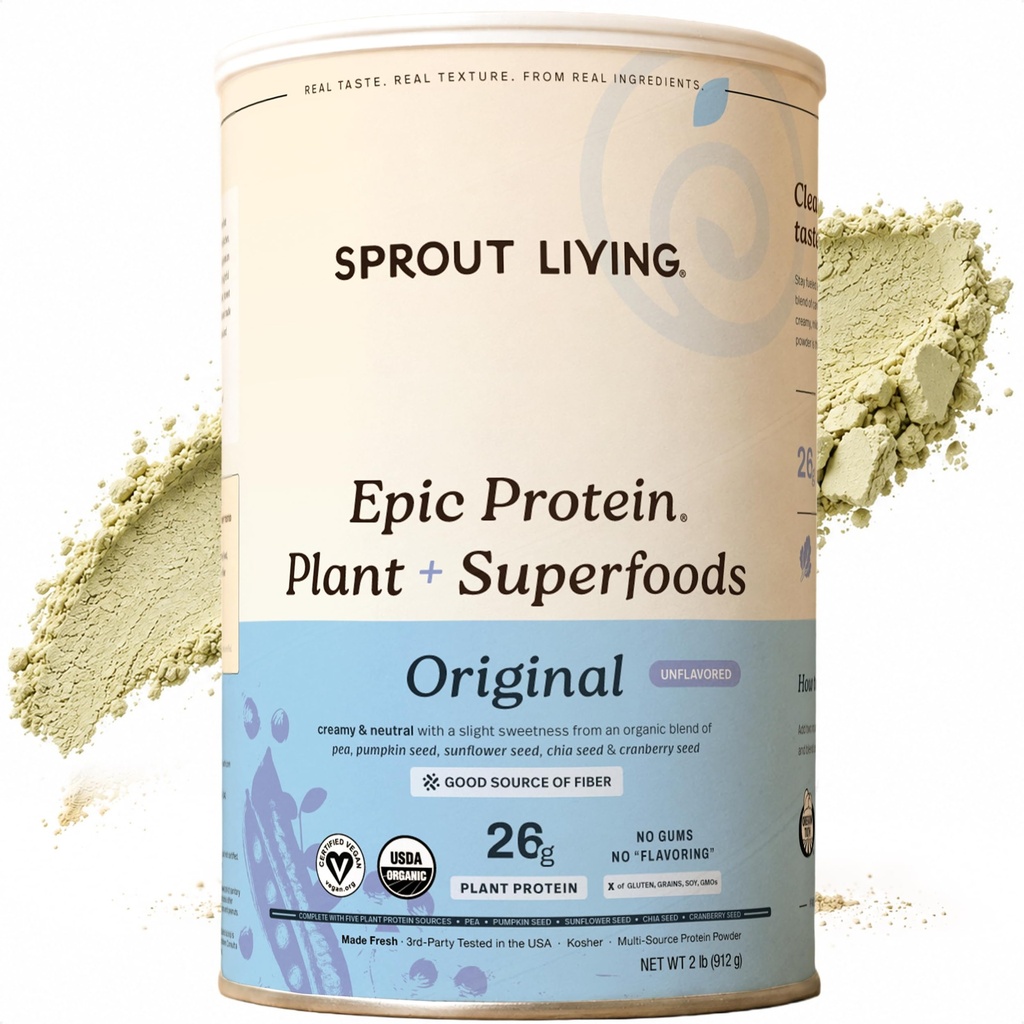 Πρωτεϊνες & Superfoods με βάση τα φυτά, πρωτότυπη, μη αρωματισμένη σκόνη, Vegan, μη γαλακτοκομικά, μη ΓΤΟ, Χωρίς γλουτένη, Χωρίς ζάχαρη, τέλειο μείγμα ποτών κετο (2 lb)