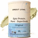 Sprout Living Plant Based Protein & Superfoods Toz, Original, Unflavored | Organik Protein Toz, Vegan, Süt, Non-GMO, Gluten Free, Sugar Free, Perfect Keto Mix (2 lb)