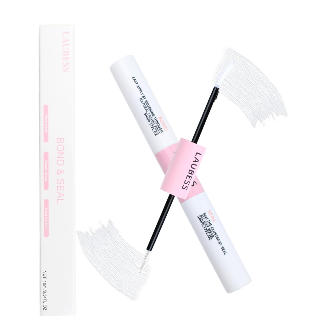 Lash Bond & Seal Clear Lash Glue - DIY Extensions (Waterproof, Long Lasting, Strong Hold 48-72 Hours)