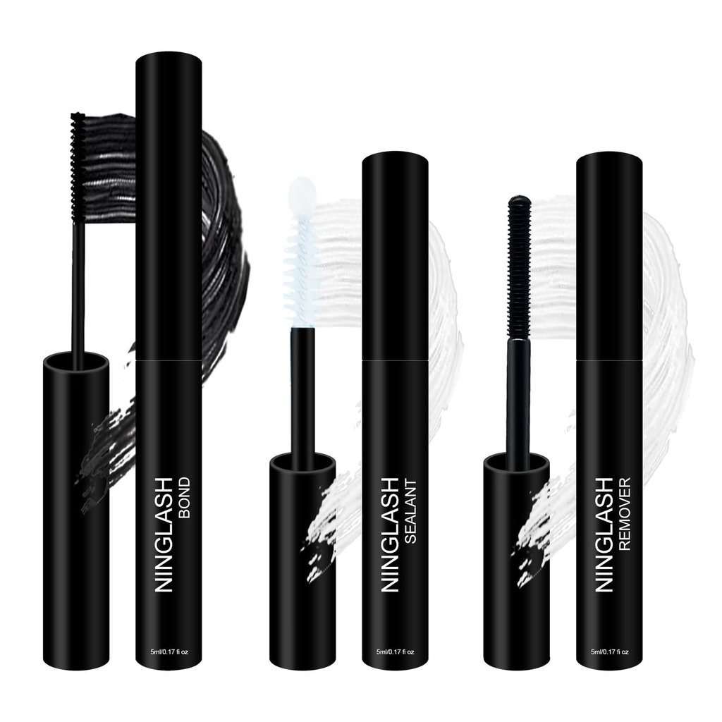 Lash Bond and Seal Remover NINGLASH Super Strong Hold 5 Days Long Lasting Waterproof Cluster Eyelash Glue for Lash Clusters Fast Drying Lash Glue