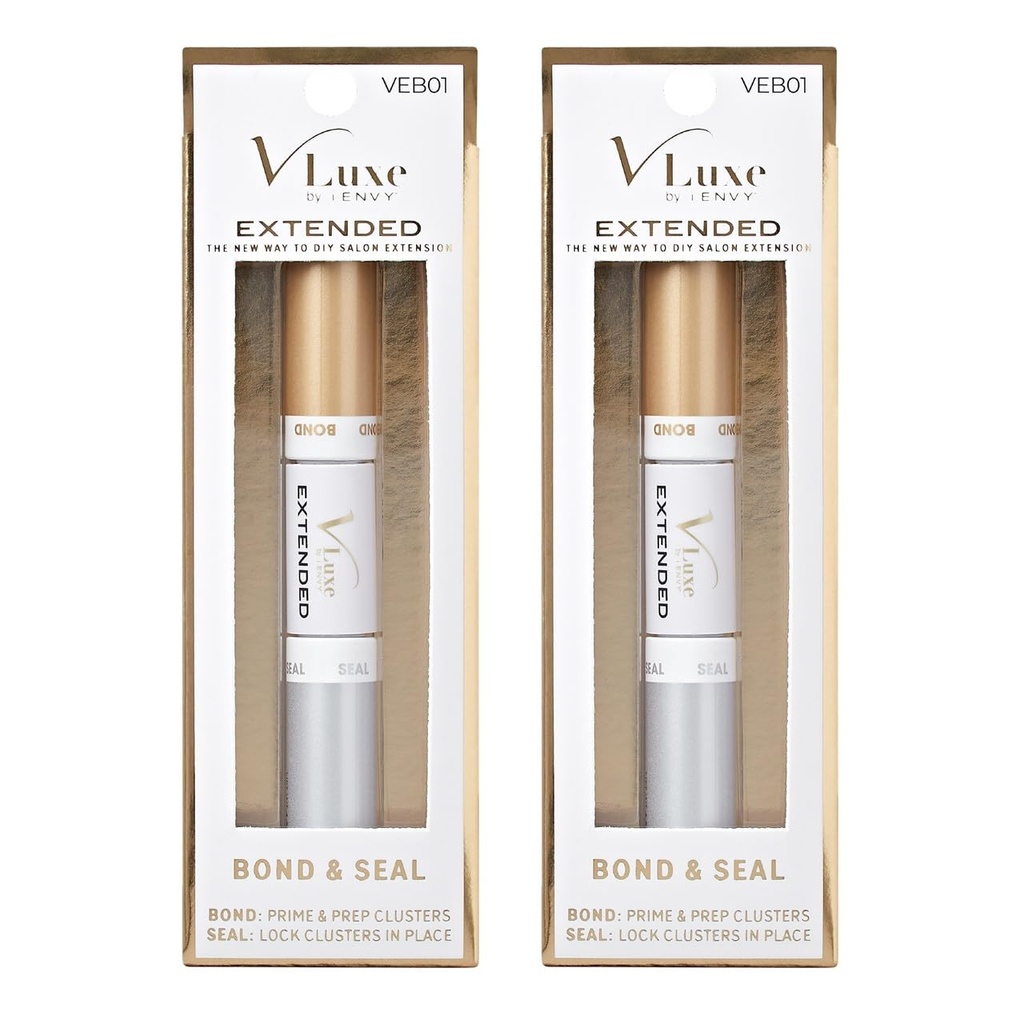 i•ENVY Extended Bond & Seal for False Lash Clusters & Strip Lash, Dual-Ended Lash Glue Adhesive for Light & Clean DIY Extension, Non-Damaging & Residue Free, All Day Wear with Biotin & Vitamin E