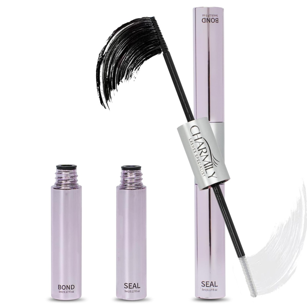 Lash Cluster Glue - Lash Bond and Seal Waterproof for Eyelash Clusters and Individual Lashes, Long Lasting DIY Cluster Lash Glue, Dual-Ended Design by Charmily (5ml+5ml)