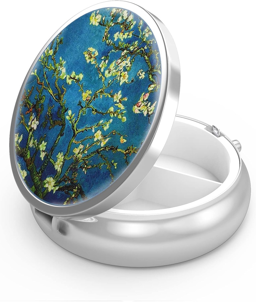 Pill Box 3 Karşılaştırma Küçük Pill Vakası, Pocket veya Purse Pill Organize Pill Konteynerleri Vitaminler, İlaçlar, Balık Yağı ve Supplements (Starry Night)