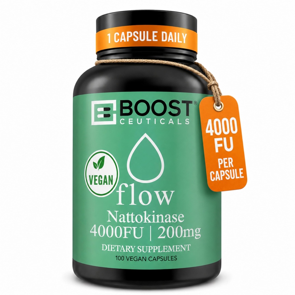 Nattokinase 4000 Fu 200 mg - Vegan No Stearates Gluten Free - Pure Natural Blood Thinner & Blood Flow Supplement - 100 Capsules / 100 Days Supply Flow Supplement - 100 Capsules / 100 Days Supply Flow Supplement -