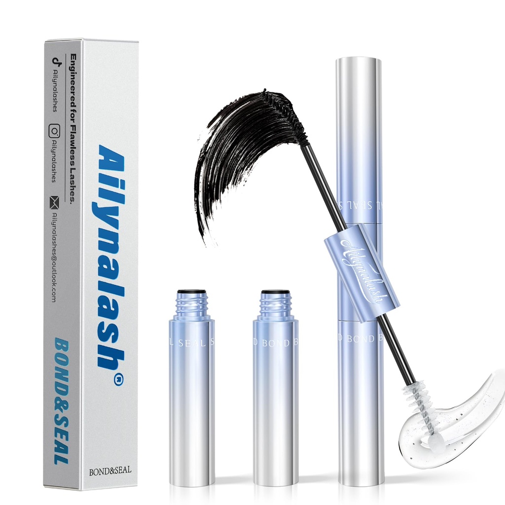 Lash Cluster Glue,150H Super Strong Hold Lash Bond and Seal Waterproof,2-in-1 Lash Glue for Eyelash Clusters,Black Long-Lasting, Latex-Free,Quick Dry Eyelash Glue for Clusters(5ml+5ml)