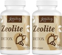 Κάψουλες ζεόλιθου Detox, οργανικό ενεργό καρβίδιο, πηλός Μπεντονίτη, 1-2 μm Κλινοπτιλόλιθος, μέγιστη απορρόφηση, Gut Liver Detox Καθαρίστε το πλήρες σώμα για γυναίκες άνδρες, 180 κάψουλες