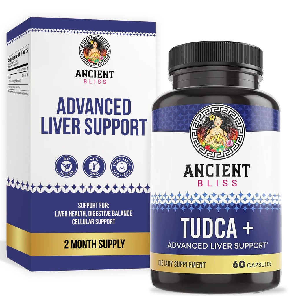 Tudca 500mg, 60 κάψουλες (Tauroursodeoxycholic Acid) - Συμπλήρωμα στήριξης ήπατος αλάτων κύστης, φυσική πικρή γεύση- Vegan φιλικό, μη ΓΤΟ, κάψουλες χωρίς γλουτένη από την αρχαία Bliss