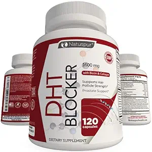 Duo Blocker Saç Büyüme Desteği Tamam, Organik Saw Palmetto, Green Tea Extract, Biotin & Collagen for Hair Lost & Boosts Hair Regrowth for Men & Women - Gluten-Free, Vegetarian