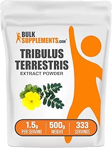 BulkSupplements.com Tribulus Terrestris Extract Powder - Tribulus Terrestris Συμπληρώματα, συμπλήρωμα βοτάνων - Χωρίς γλουτένη, 1,5g ανά υπηρεσία, 500g (1.1 lbs) (πακέτο των 1)
