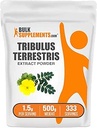 BulkSupplements.com Tribulus Terrestris Türlü Toz - Tribulus Terrestris Supplements, Herbal Supplement - Gluten Free, 1.5g per Service, 500g (1.1 lbs) (Paket 1)