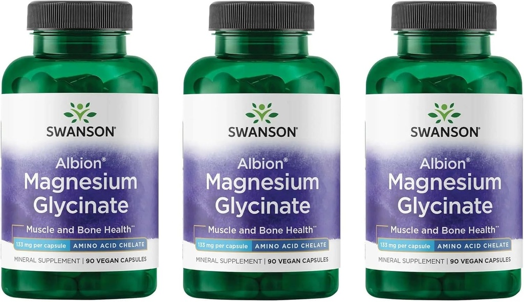 Swanson Chelated Magnesium 133 Milligrams 90 Κάψουλες (3 Συσκευασία)