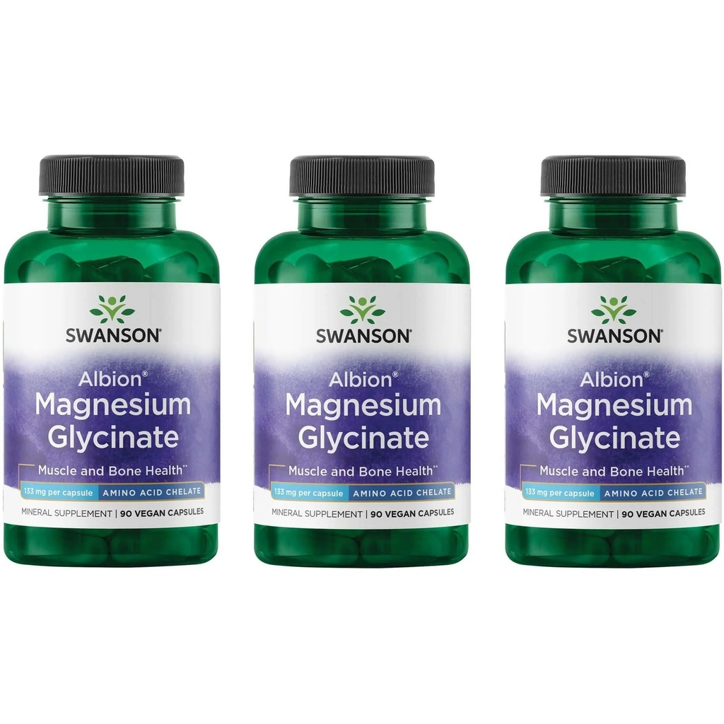 Swanson Chelated Magnezyum 133 Milligram 90 Capsules (3 Pack)
