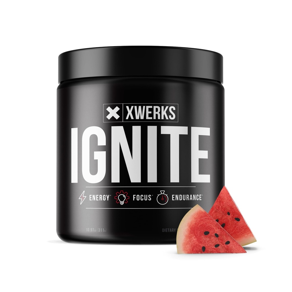 Xwerks Ignite Watermelon Pre Workout Toz, Natural Keto Pre Workout for Women and Men with Explosive Energy, Gluten Free Meeting for Endurance and Stamina, 150mg Caffeine, 30 Hizmet
