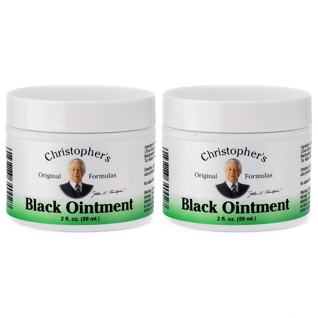 Christopher's Original Formulas Black Drawing Ointment, Natural Herbal Drawing Salve Ointment, 2 oz - Pack of 2
