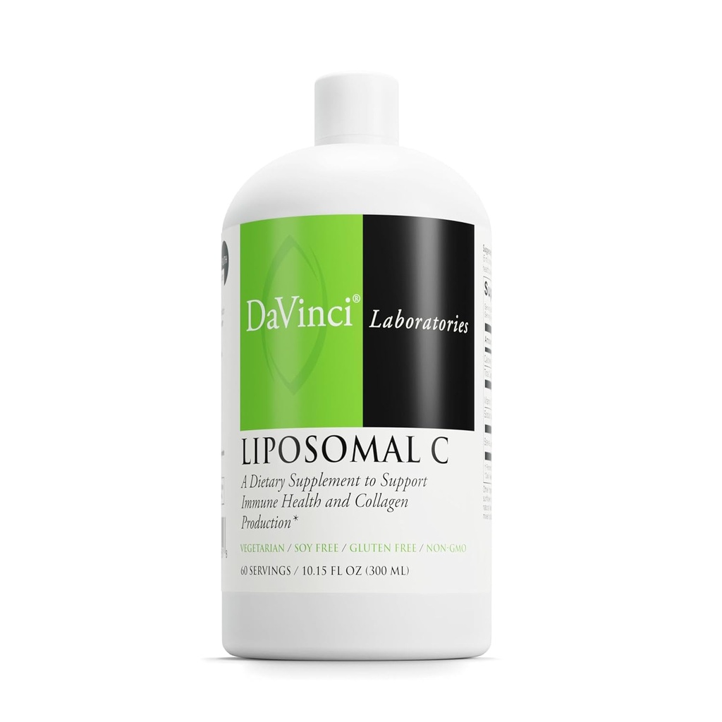 DAVINCI Labs Liposomal C - Παραγωγή κολλαγόνου, Οξειδωτικό Στρες & Υποστήριξη Ανοσοποιητικής Υγείας - Liposomal Delivery System - Χωρίς γλουτένη, Χορτοφαγικά - 10.15 oz (60 Servings)