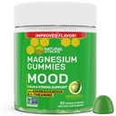 Mood Magnezyum Gummies - 200 mg Citrate & 125 mg Sensöril Ashwagandha Gummies - L Theanine for Calm & Stress Support - Mag Citrate and Ashwagandha Supplement - 30 Green Apple Chewables