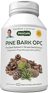 ANDREW LESSMAN Pine Bark OPC Anti-Oxidant 30 Capsules - Wetralize Damating Free-Radicals, Proanthocyanidins, Güçlü Anti-oksidans, Nomixs