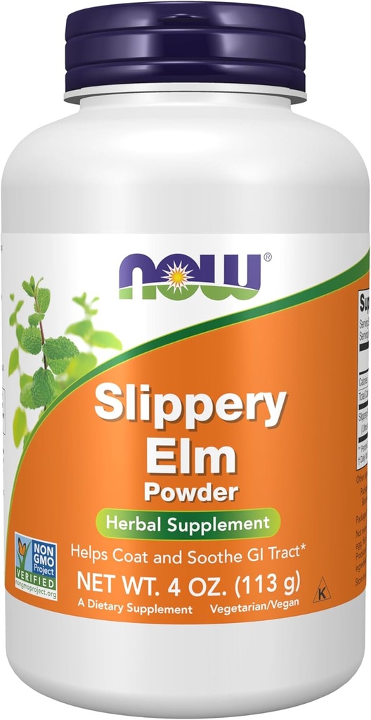 Şimdi Gıdalar Tamamlar, Terpery Elm Toz (Ulmus rubra), Non-GMO Projesi Doğrulandı, Herbal Supplement, 4-Ounce