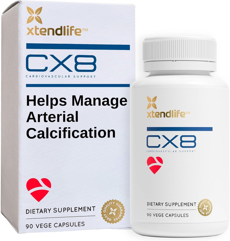 Xtendlife CX8 Heart Health Supplement for Cardiovascular Support, Circulation, and Arterial Health - Vitamin K2 MK7, D3, Tocotrienols ve Sea Buckthorn-30 Day Supply