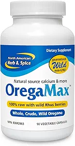 NORTH AMERICAN HERB & SPICE OregaMax - 90 Vegi Capsules - Sağlıklı Digestive & Immune Support - Oreganol P73 Oregano Oil Supplement with Garlic & Onion - Non-GMO - 90 Servisler