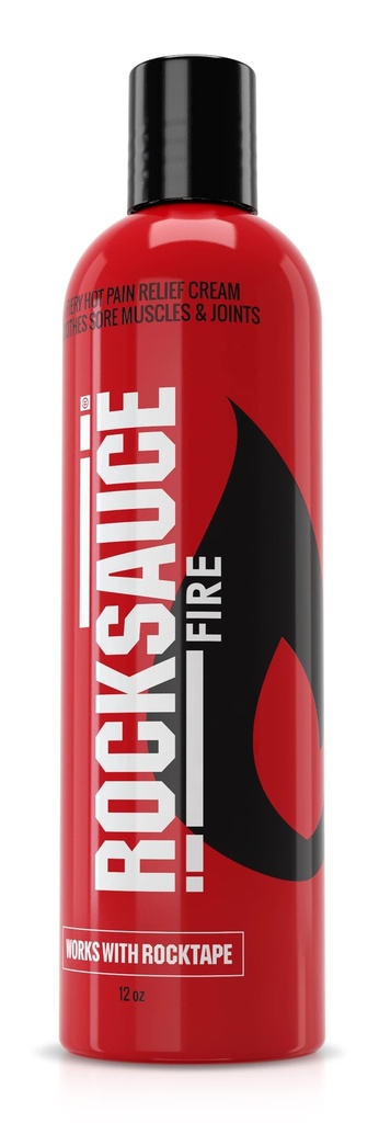 RockTape RockSauce Fire Hot Muscle Relief Cream with Capsaicin, 12 Ounce Bottle