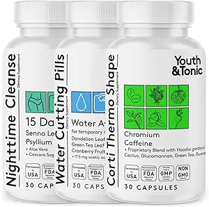 Mindful Yeme, Temiz, Detox & Enerji Desteği için Gençlik ve Tonic Diyetary Disiplini - Su Kilo, Gut Cleanse & CortiThermo Shape for Metabolism, Lost of Body Fluids, Break The Plateau, 90 Pills