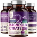 Pure Magnezyum Citrate Capsules 1250 mg, Easy Absorbed ve Purified Trace Mineral for Muscle and Digestive Support, 120 Caps