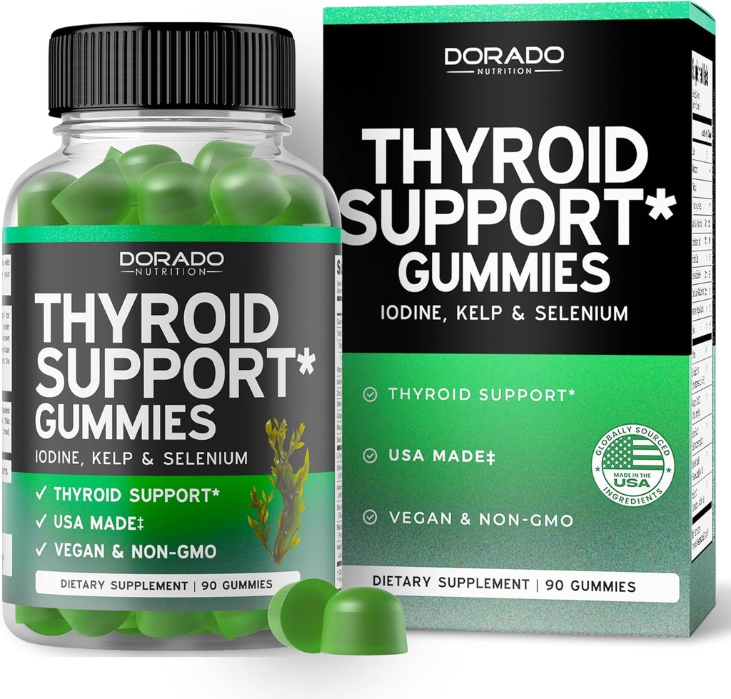 Yourroid Support For Women & Men (90 Gummies) Ashwaganda, Iodine, Bladderwrack, Kelp, & Schisandra - Support Supplement - Delicious Apple Flavor - Non-GMO, Vegan & Gluten-Free (90)