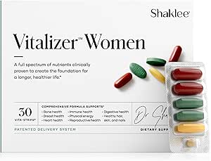 Shaklee -Vitalizer Women - Advanced Nutrition - Prenatal/Postnatal Multivitamin with Omega-3, Probiyotiks, and More - Supports Heart, Joint, Immune, Bone, Digestive, and Energy - 30 Vita-Strips