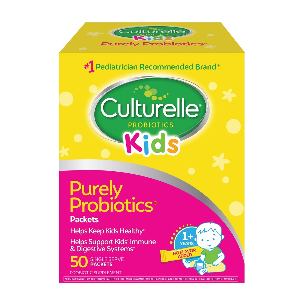 Çocuklar için Kültürlü Çocuklar Günlük Probiyotik Packets, (Ages 3+) - 50 Kont - #1 Pediatrik Markadan - Digestive Health & Immune Support için Lezzetsiz Günlük Probiyotikler