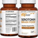 NATURAL STACKS Serotonin Beyin Gıda w/L-Tryptophan & Rhodiola Rosea - Mood Support Supplement - Olumlu Mood, Calmness, Stres Yardımı - Mutlu Mood & Brain Support Supplement - 75 Capsules