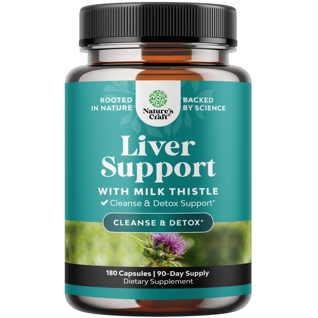 Liver Cleanse Detox & Tamir 180 Capsules - Herbal Liver Support Milk Thistle Supplements with Dandelion Root, Choline, Beetroot & Artichoke Extract