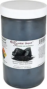 Temel Depot Aktif Charcoal Toz - 10 oz - Güvenlik Mütevazı değiştirilebilir Cap