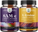 Pure SAM E Supplement 150 mg - Nootropic Same 150mg Per Memory & Brain Support ve Lsine 1000 mg Ücretsiz Form - Eye Health Lip Care Collagen Synthesis