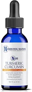 NANO TURMERIC CURCUMIN | Highly Bio kullanılabilir Nano Parçacıklar | Hızlı Aborpsiyon | Organik Vegan Non-GMO Curcuma Longa | Destekler Ortaklar, Digestive, Liver & Heart Health | Kullanımı Kolay, şişe başına 30 ml.